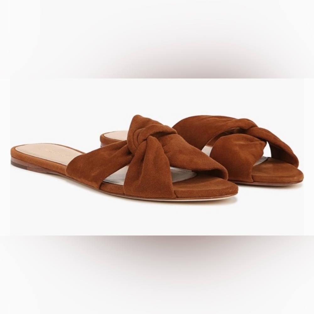 Veronica Beard Saraphina Tan Knotted Slide Sandals Sz 10